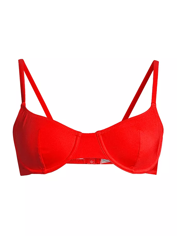 

Топ бикини на косточках Eva Solid & Striped, цвет ruby