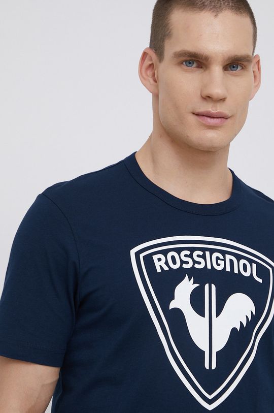 Хлопковая футболка Rossignol, темно-синий