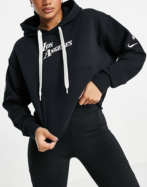 

Черная укороченная худи Nike Basketball NBA LA Lakers, Черный