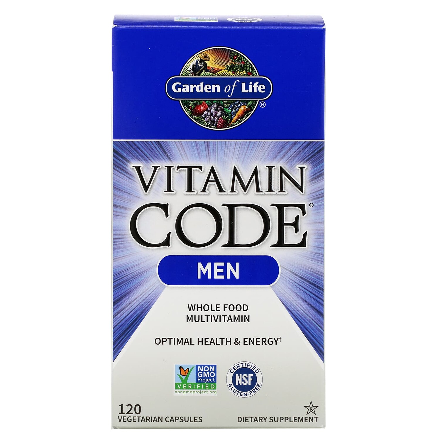 

Vitamin Code, мультивитамины из цельных продуктов для мужчин, 120 вегетарианских капсул, Garden of Life