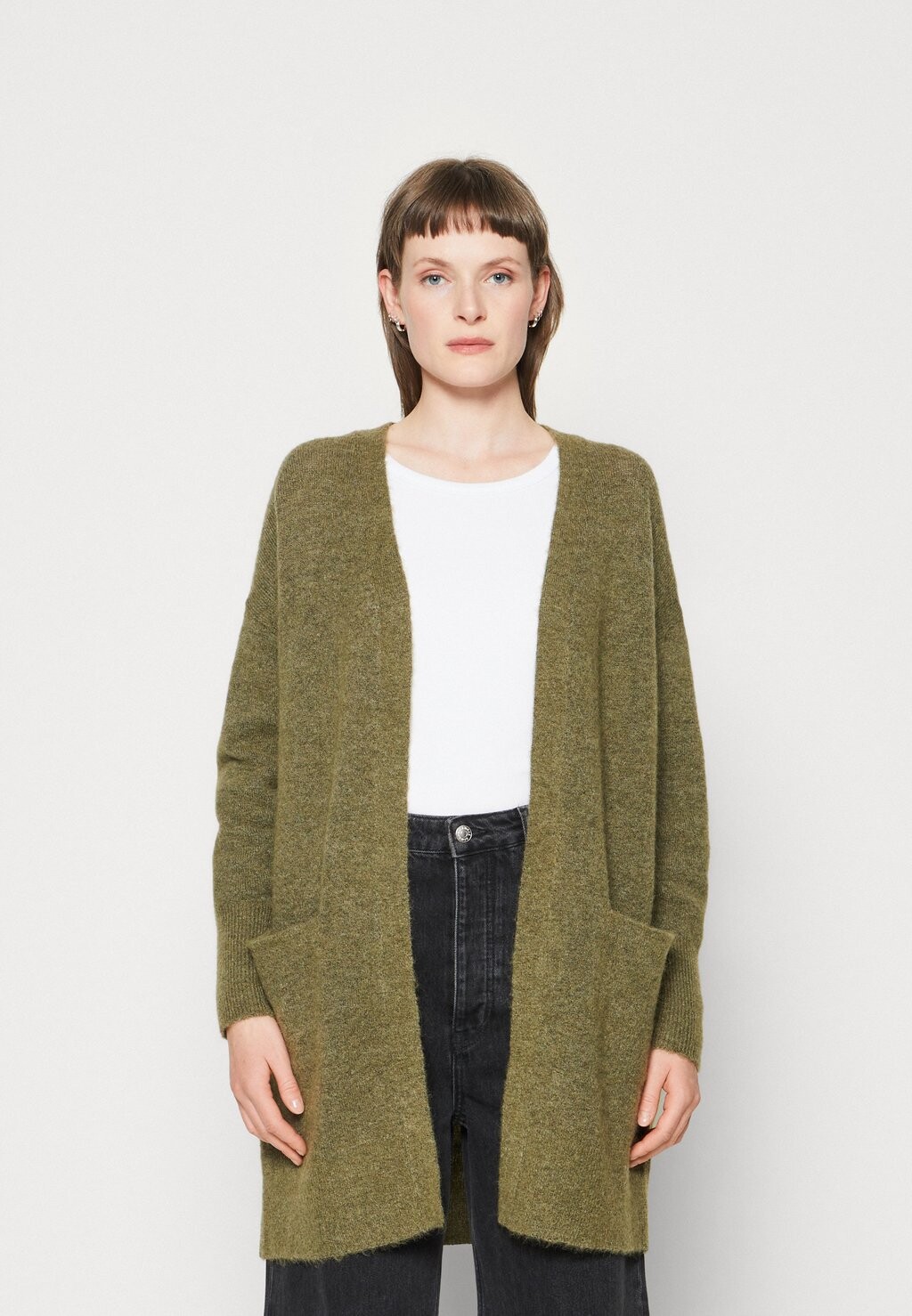 

Кардиган LULU NEW LONG NOOS Selected Femme, темно-зеленый