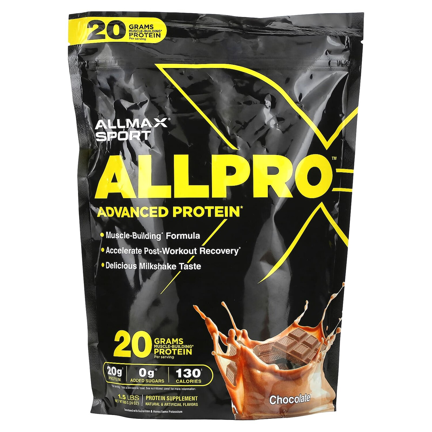 

Sport, ALLPRO Advanced Protein, с шоколадом, 680 г (1,5 фунта), ALLMAX