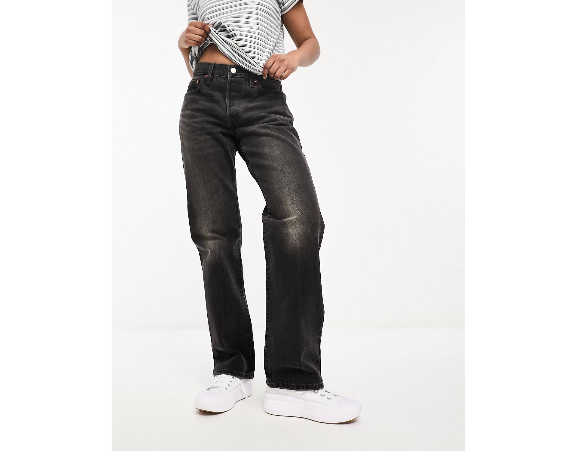 Черные джинсы прямого кроя Levi's 501 90-х годов