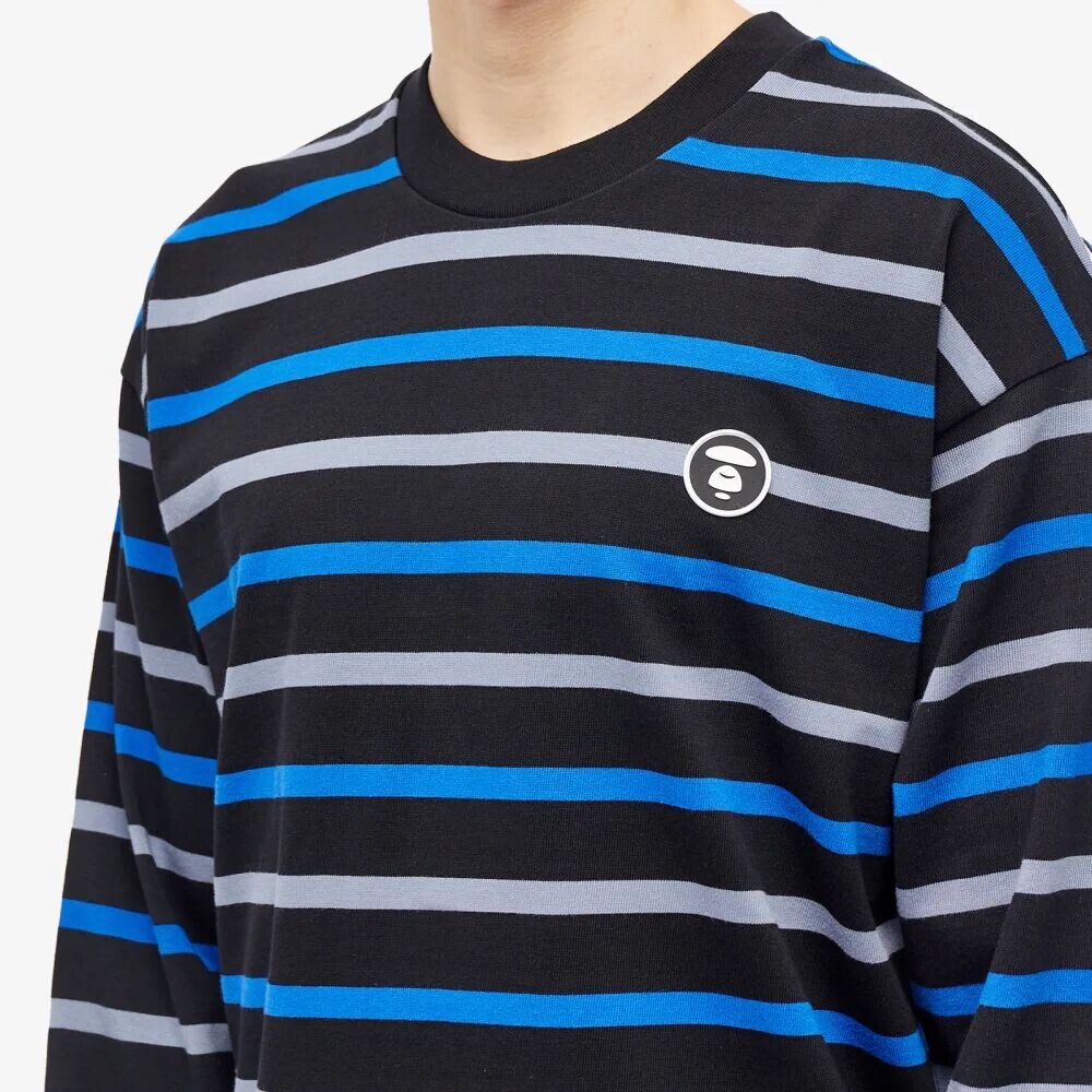

Футболка с длинными рукавами в полоску AAPE by A Bathing Ape Now, черный