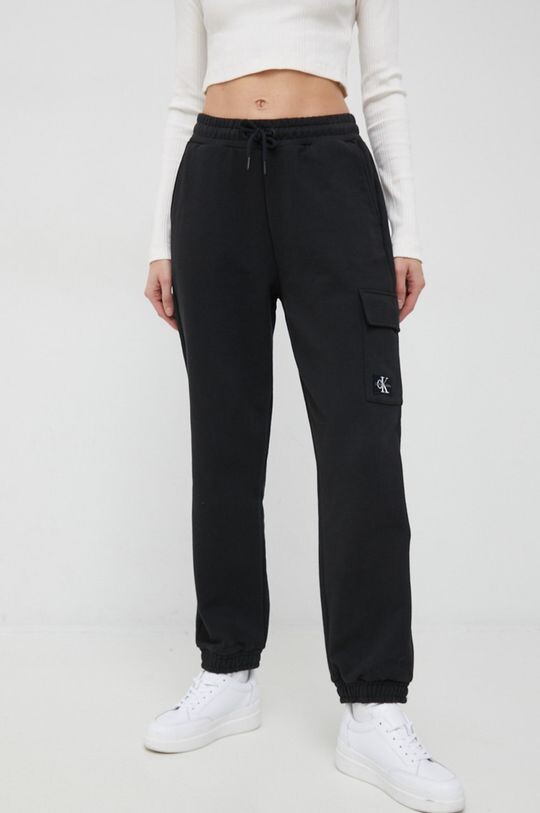 

Хлопковые спортивные штаны Calvin Klein Jeans, черный