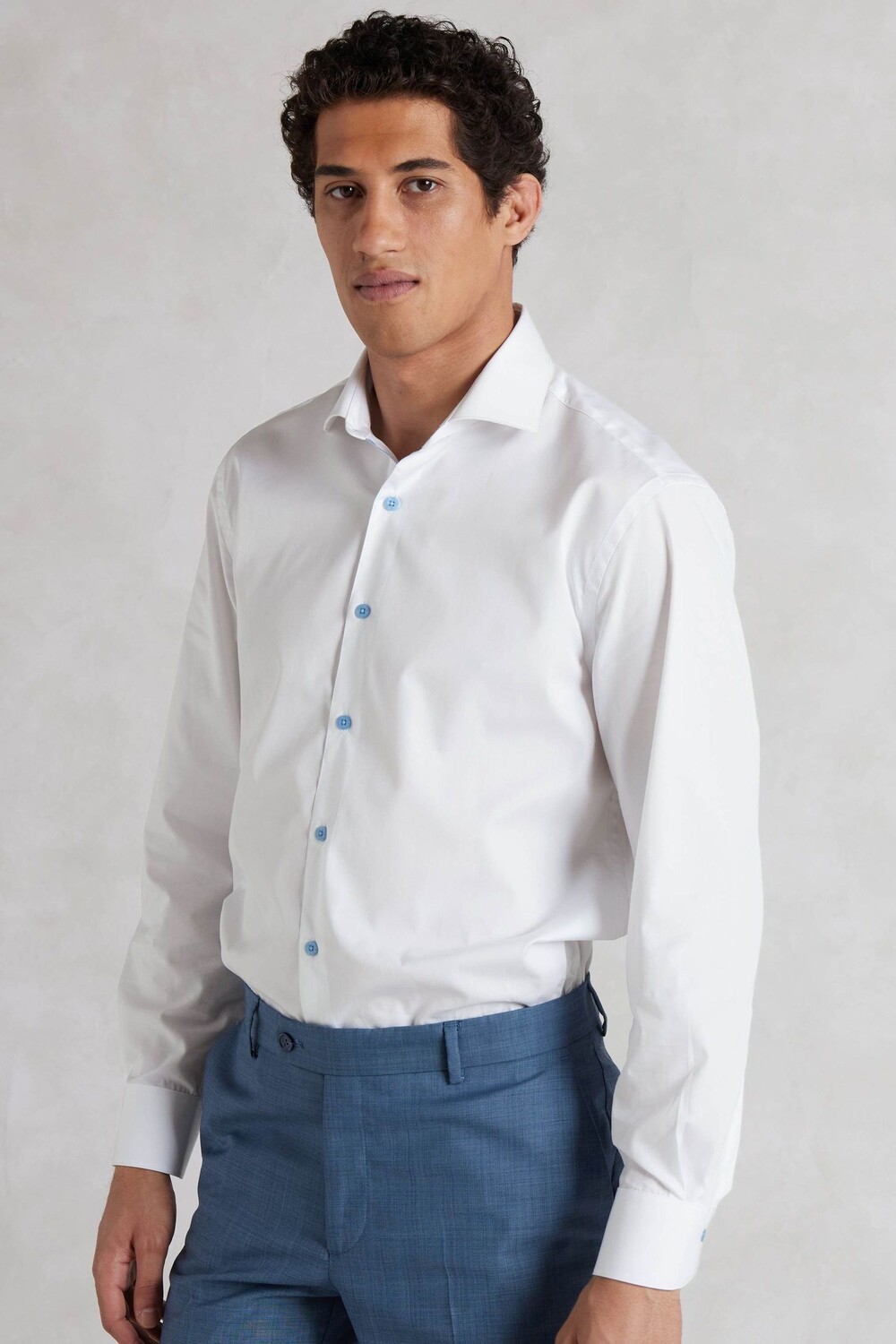 

Рубашка Slim fit 100% хлопок на пуговицах smart casual The Savile Row Company, белый