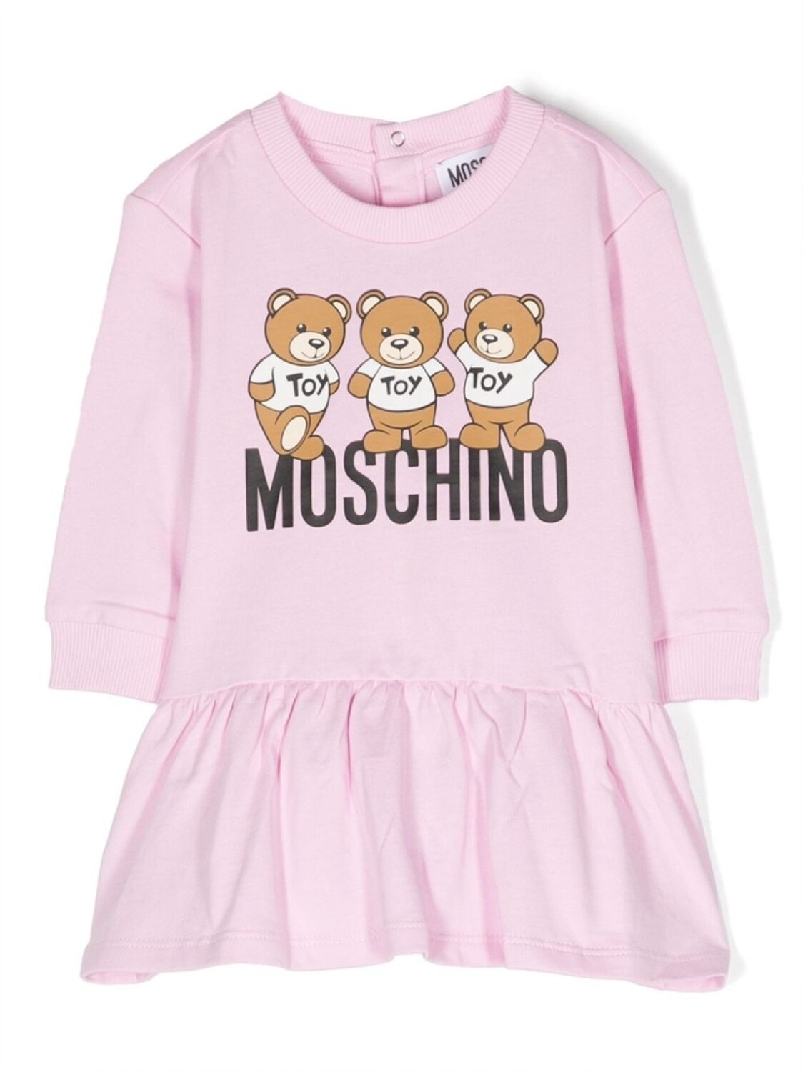 

Moschino Kids платье с длинными рукавами и логотипом, розовый