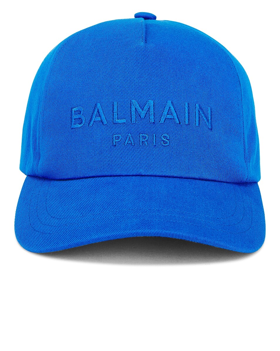 

Хлопковая кепка с вышивкой Balmain, синий