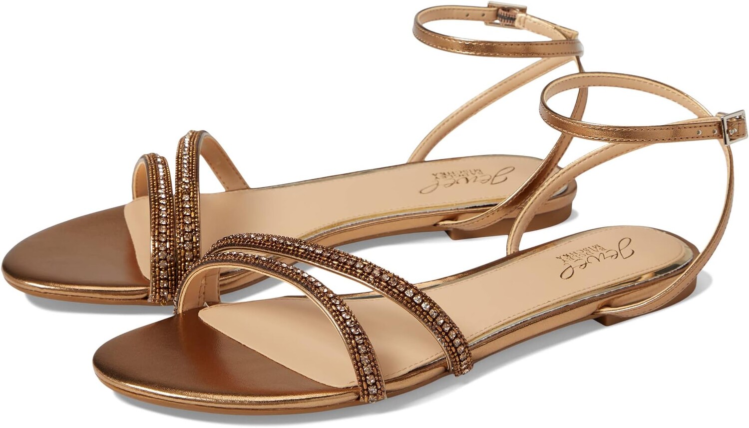 

Сандалии на плоской подошве Roslyn Jewel Badgley Mischka, бронза