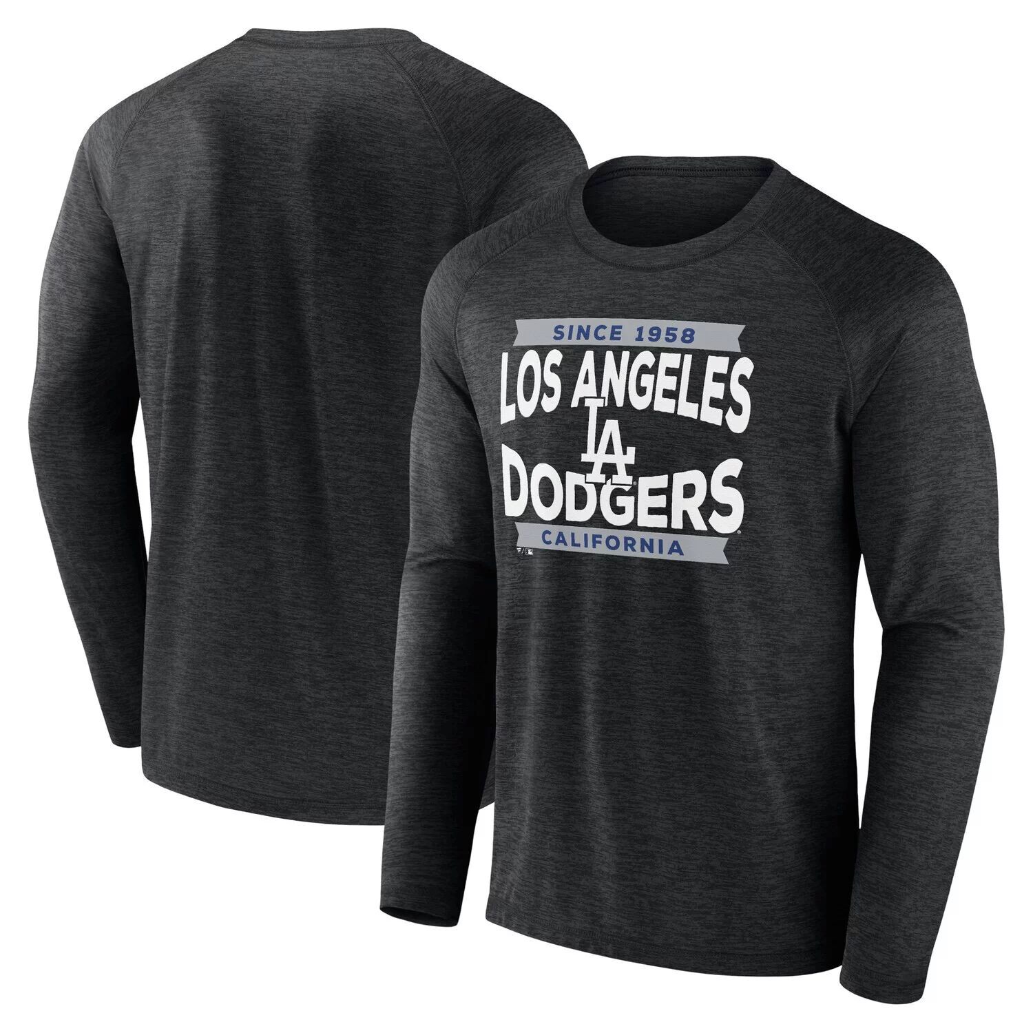

Мужская черная футболка с логотипом Fanatics Los Angeles Dodgers Heroic Play реглан с длинными рукавами, Черный