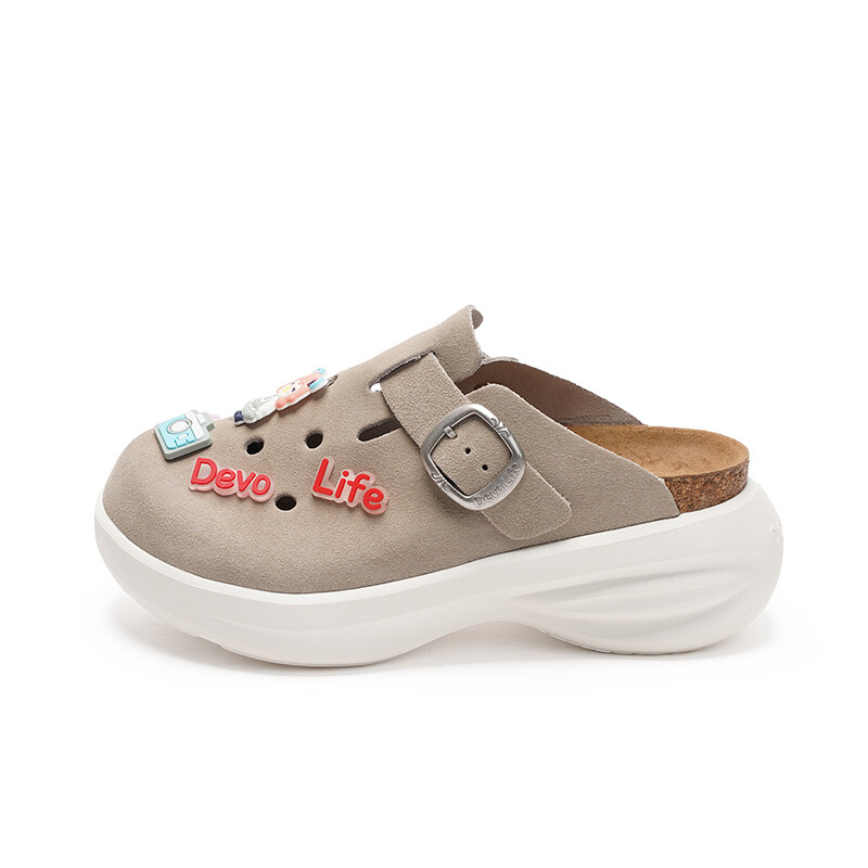 

Сабо с закрытым носком унисекс Devo Life, цвет Gray anti-suede