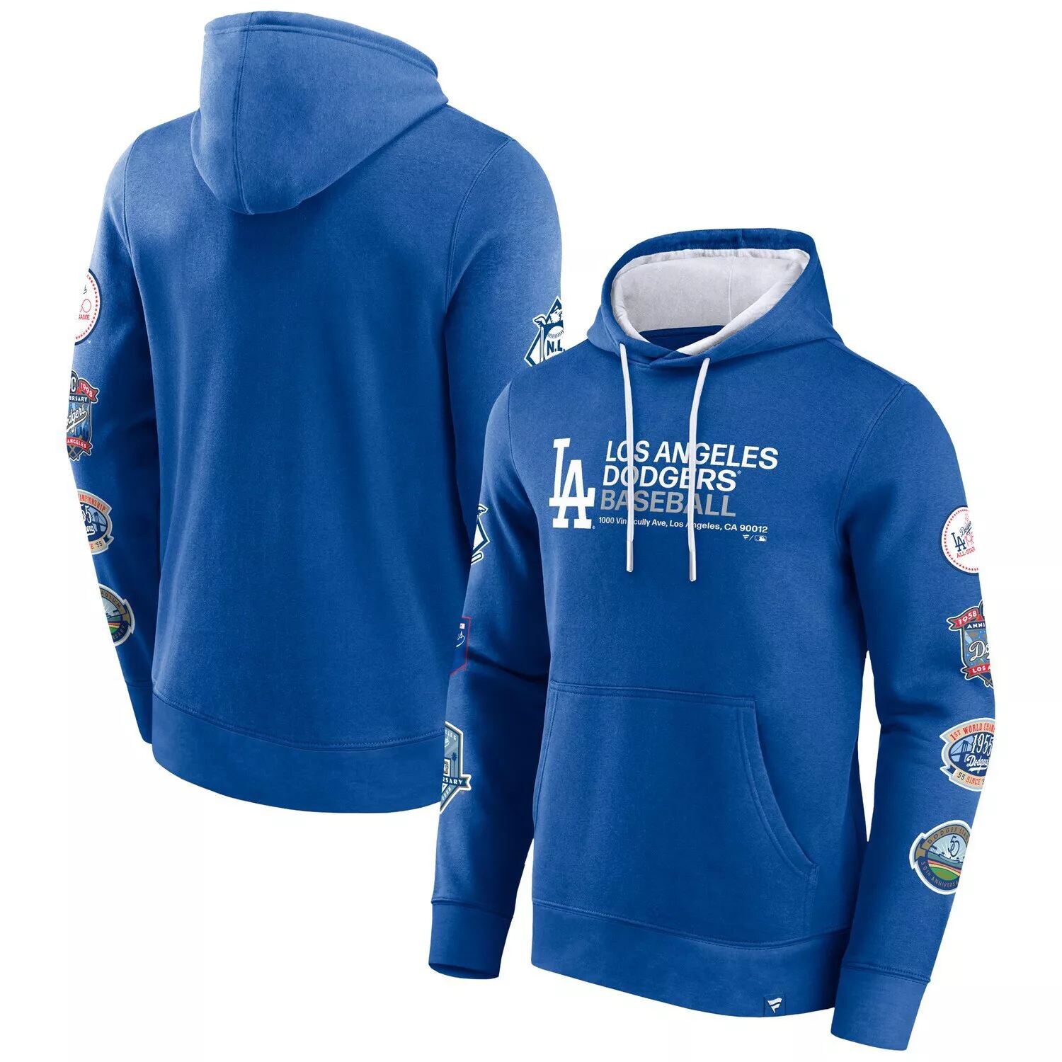 

Мужской пуловер с капюшоном Royal Los Angeles Dodgers Extra Innings Fanatics