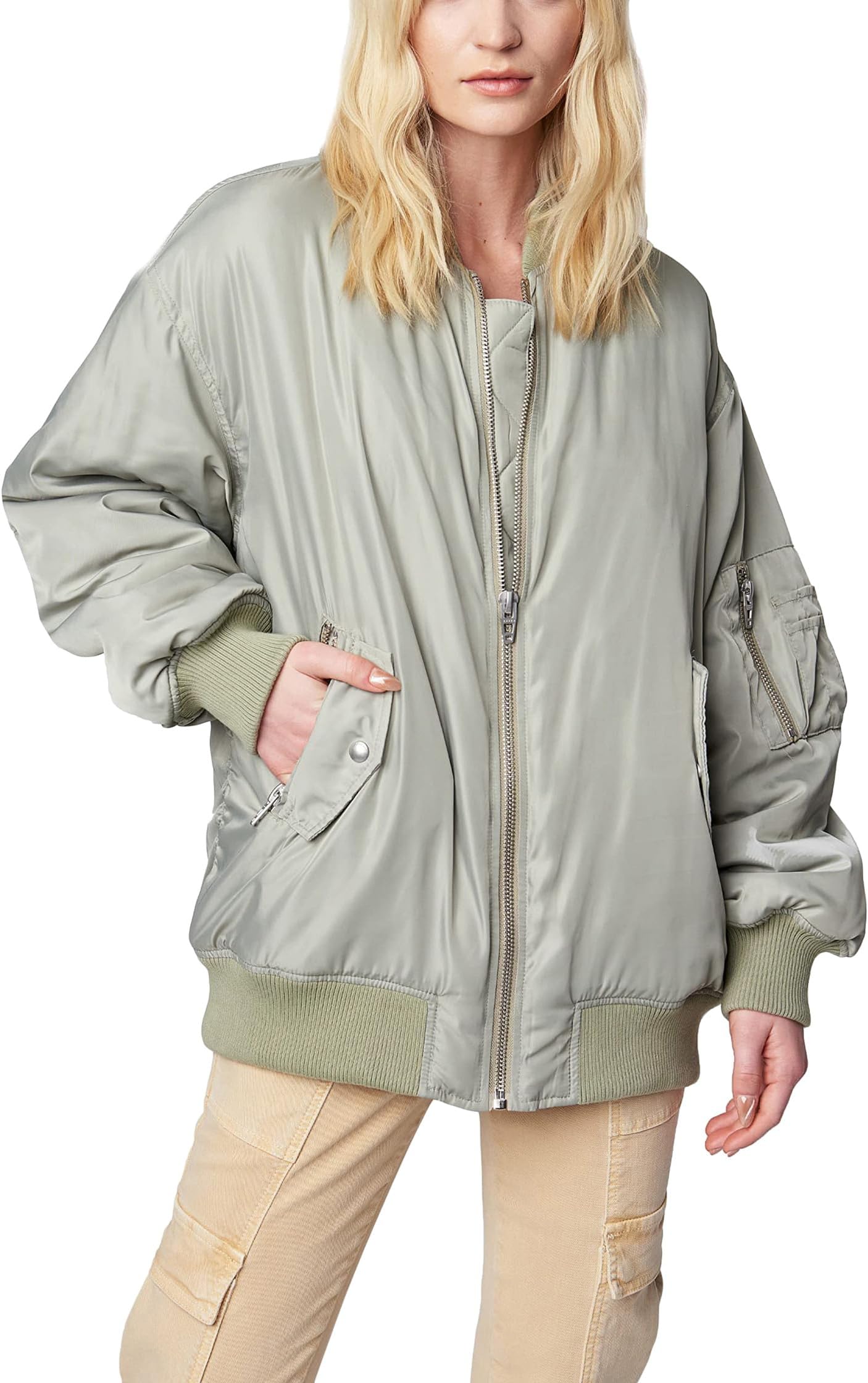 Куртка Nylon Bomber Blank NYC, цвет Auto Pilot куртка blank nyc nylon and faux sherpa bomber jacket цвет take it easy
