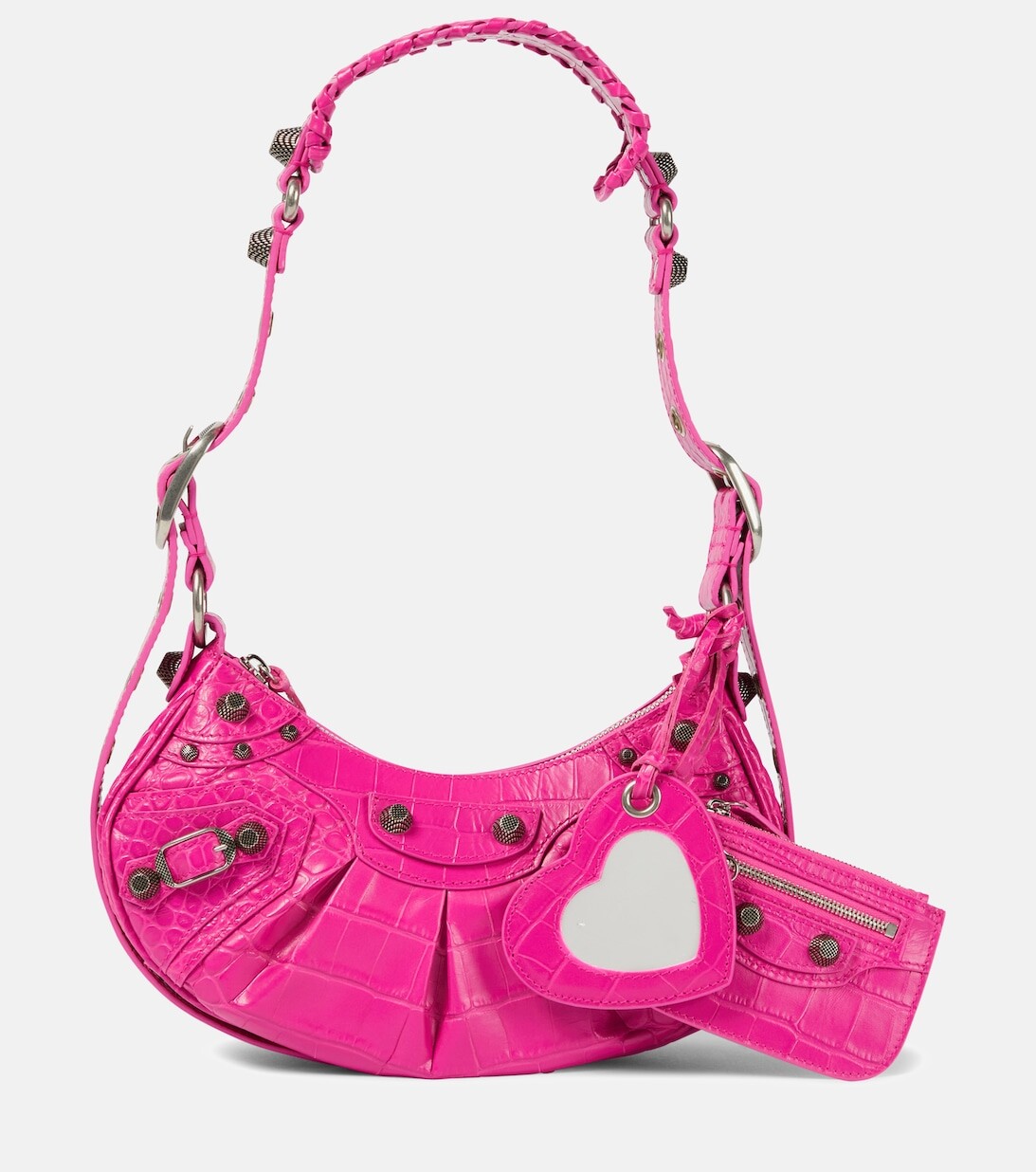 

Кожаная сумка через плечо Le Cagole XS Balenciaga, розовый