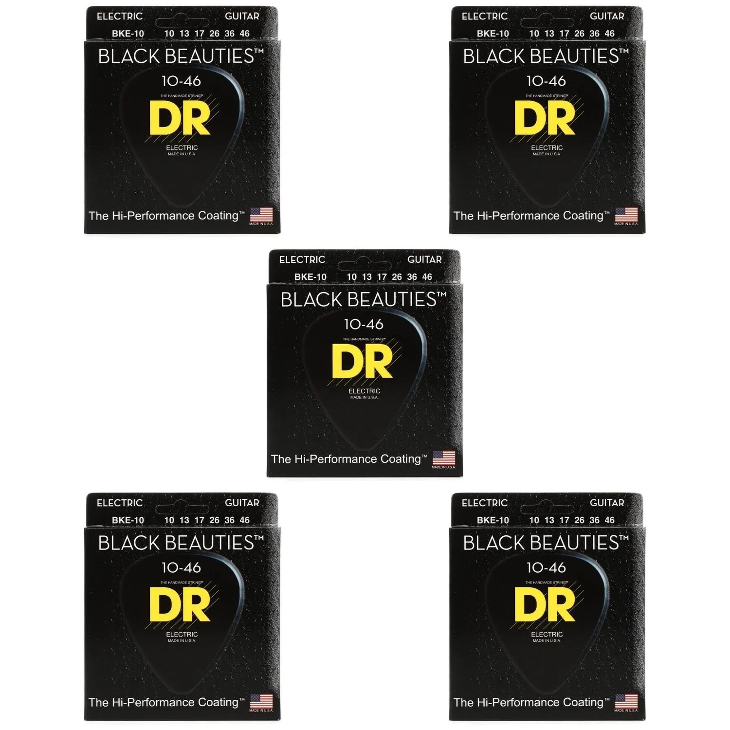 

Струны для электрогитары DR Strings BKE-10 Black Beauties K3 с покрытием — .010–.046, средние (5 шт.)