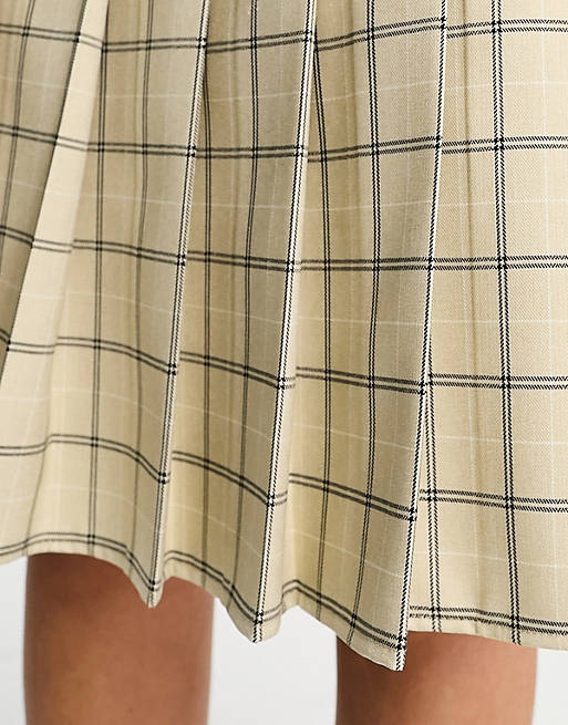Бежевая юбка миди со складками ASOS DESIGN цена и фото