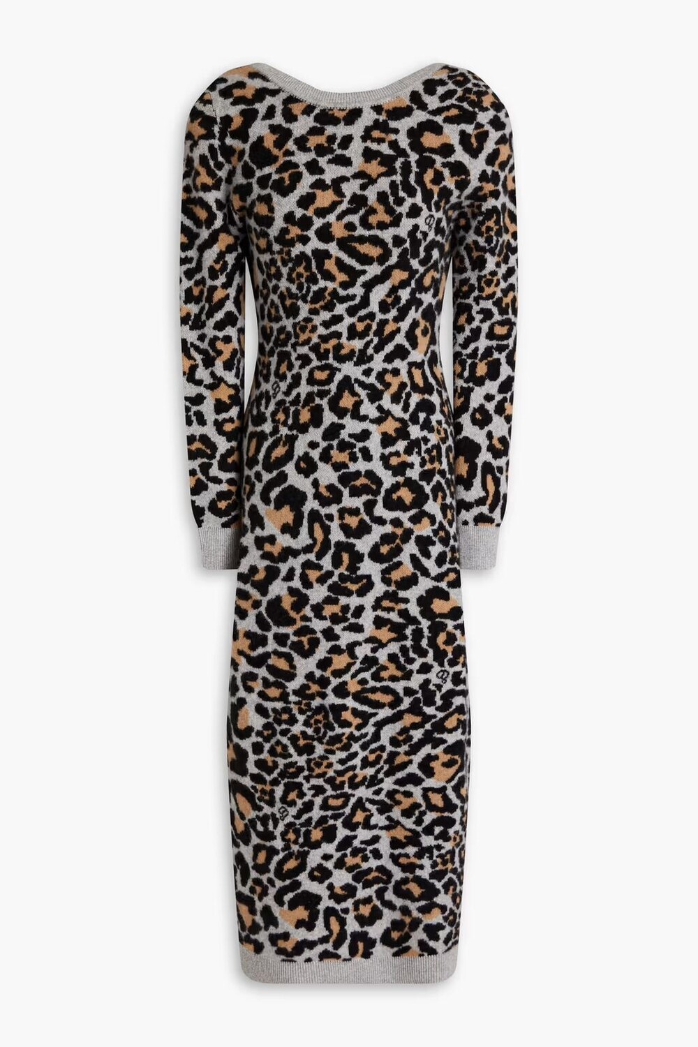 

Жаккардовое платье миди из смеси шерсти и кашемира Dundas, цвет Animal print
