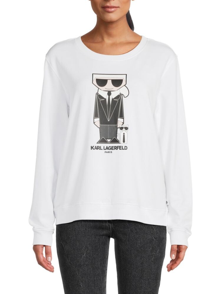 

Толстовка с коктейльным рисунком Karl Lagerfeld Paris, белый
