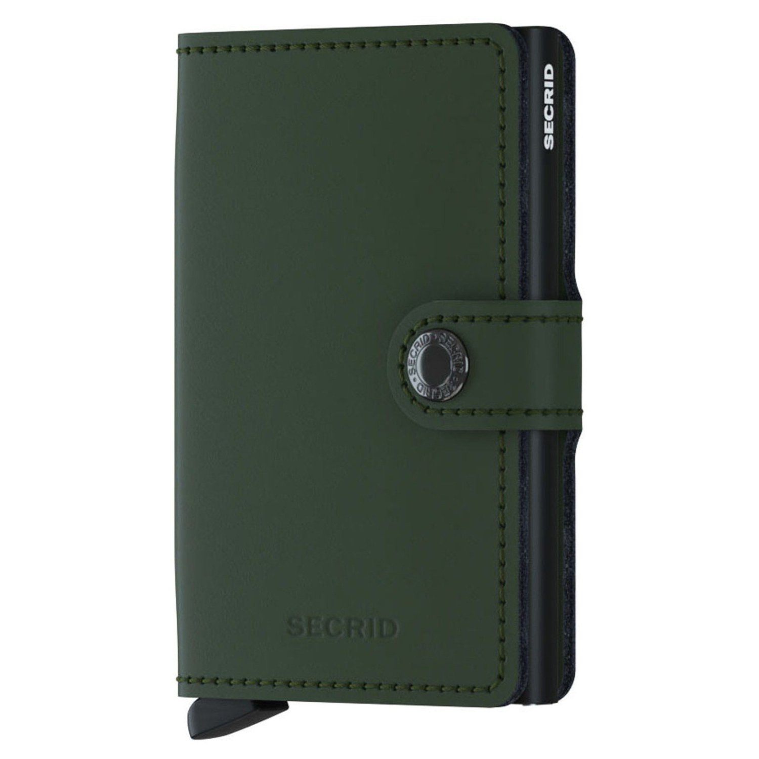 Кошелек Secrid Matte Mini RFID 6.5 см, зелено-черный