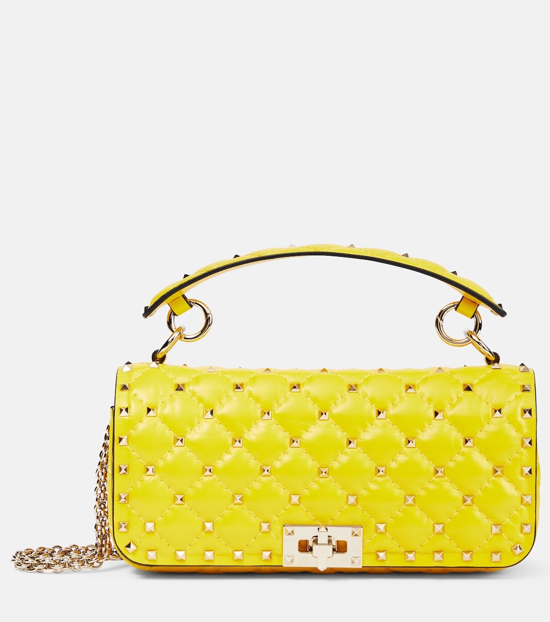 

Маленькая кожаная сумка через плечо Rockstud Spike Valentino Garavani, желтый