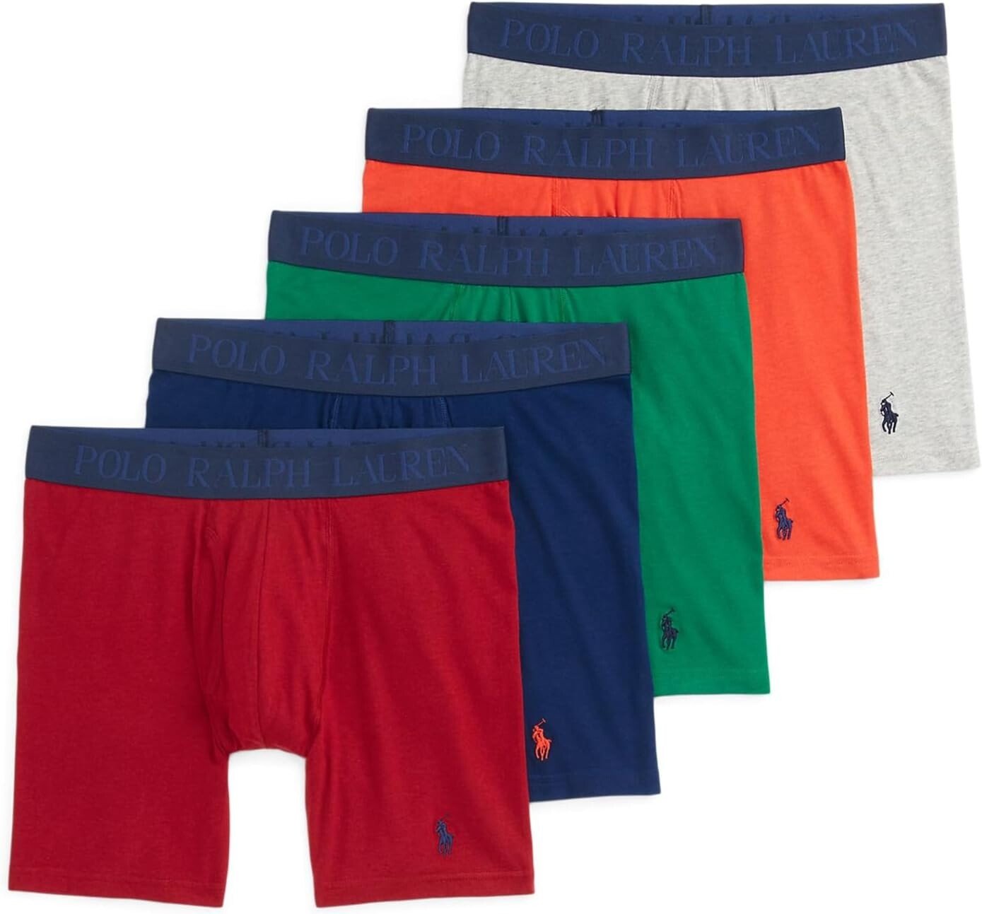 

Трусы 4-D Flex Cooling Cotton Modal 5-Pack Polo Ralph Lauren, цвет Holiday Red/Holiday Navy/Tennis Green/Orangey Red/Andover Heathe