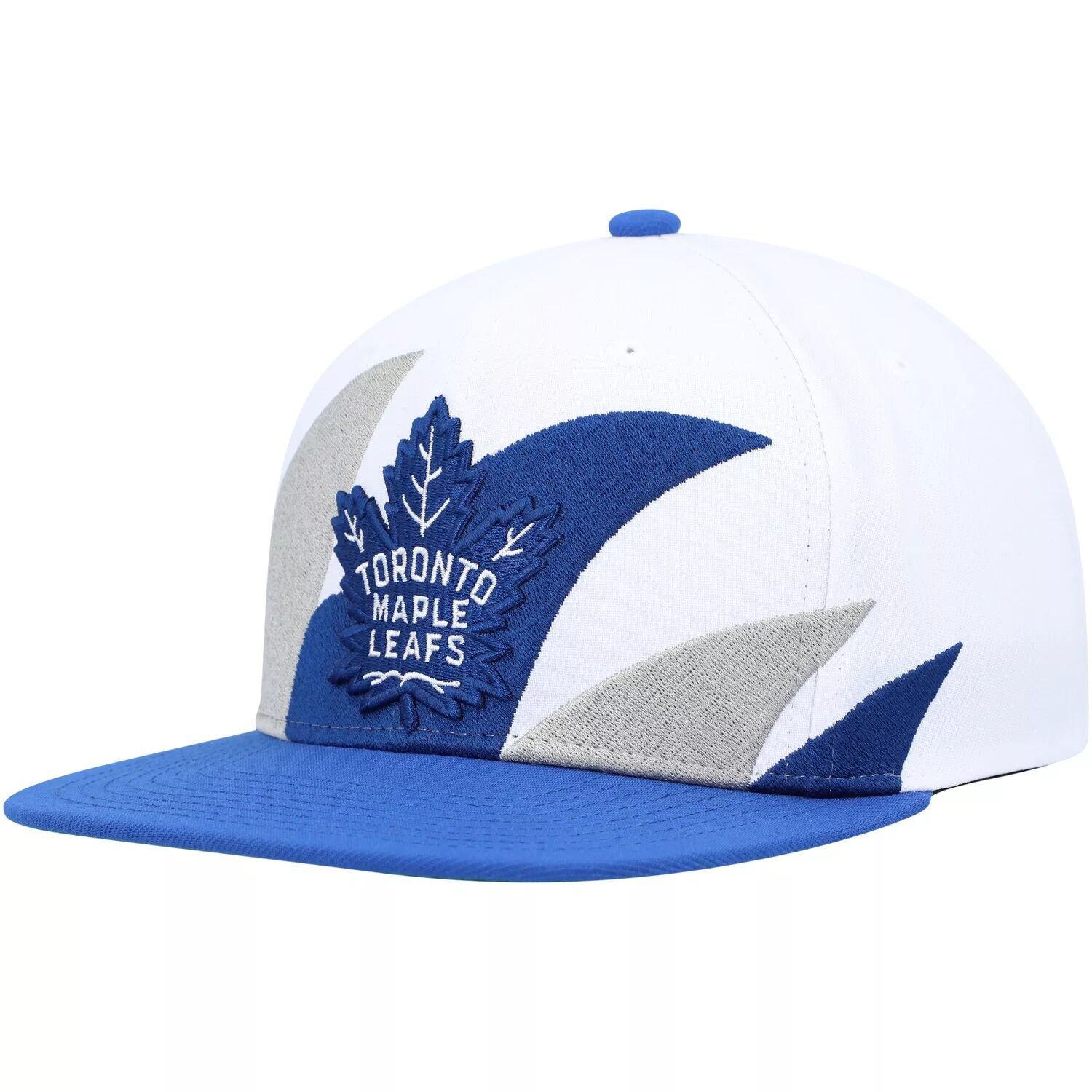 

Мужская винтажная кепка Mitchell & Ness белого/синего цвета Toronto Maple Leafs Sharktooth Snapback