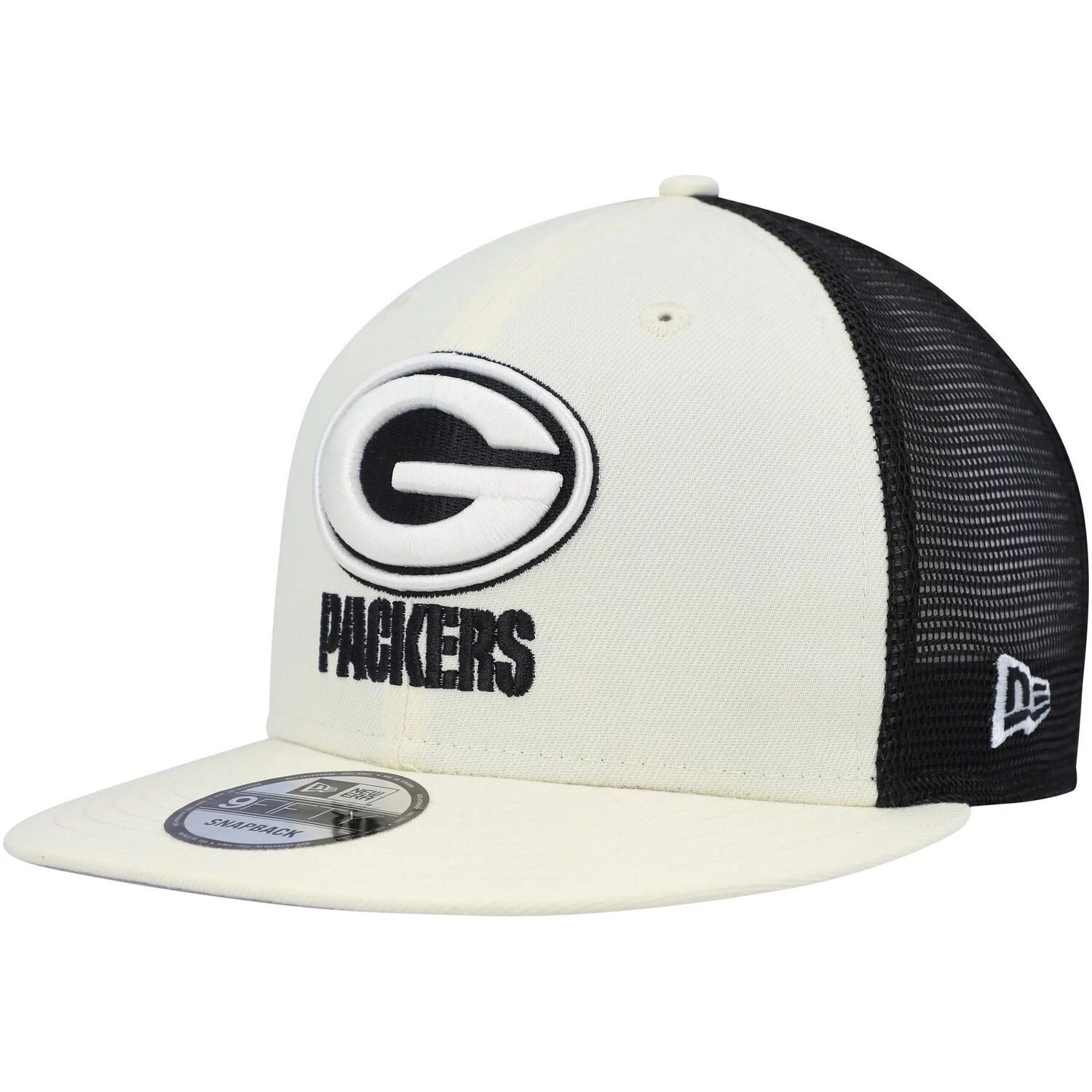 

Мужская кепка New Era кремового/черного цвета Green Bay Packers Chrome Collection 9FIFTY Trucker Snapback Hat