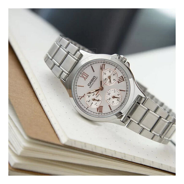 

Часы Casio Dress Business Casual Analog Watch 'Silver White Pink', белый