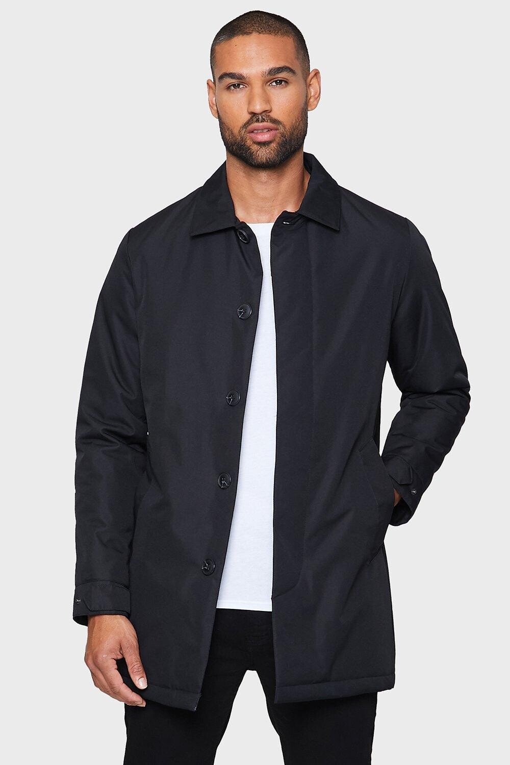 

Длинный Mac с мягкой подкладкой и защитой от душа Dumfries Threadbare, черный