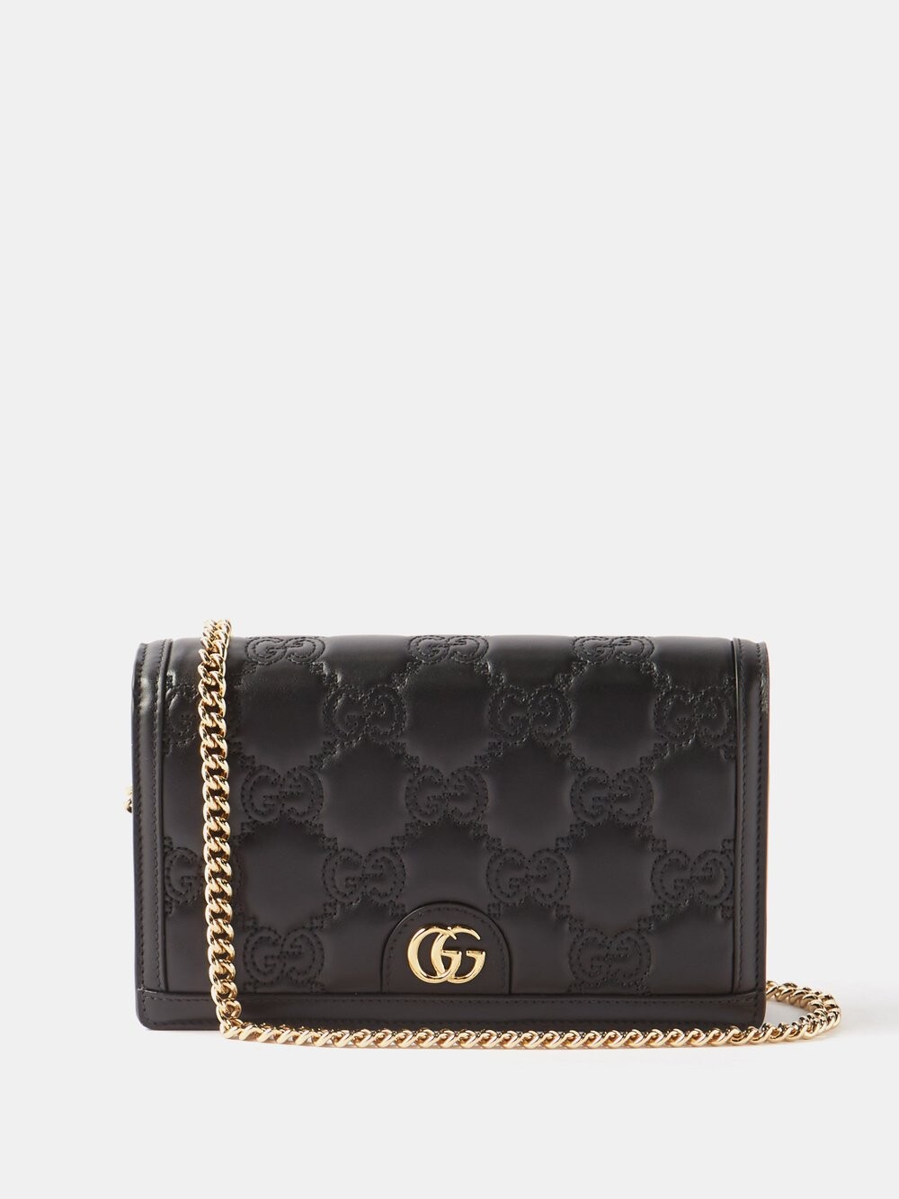 

Кожаная сумка через плечо gg-matelassé Gucci, черный