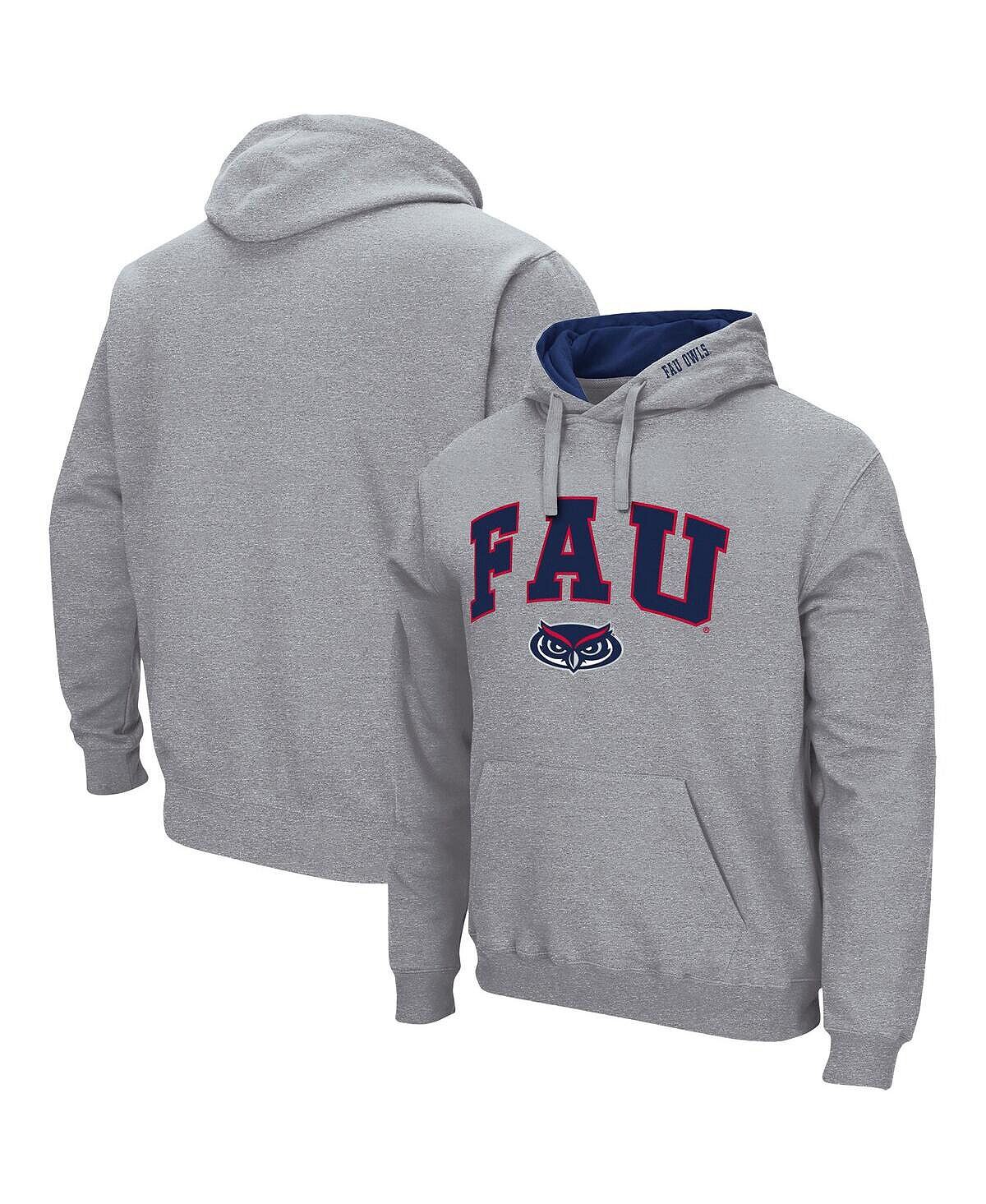 

Мужской серый пуловер с капюшоном FAU Owls Arch Logo 3.0 Colosseum