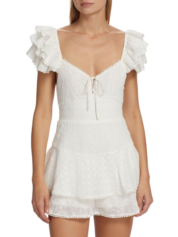 

Комбинезон-бюстье Hartford со сборками Alice + Olivia, белый