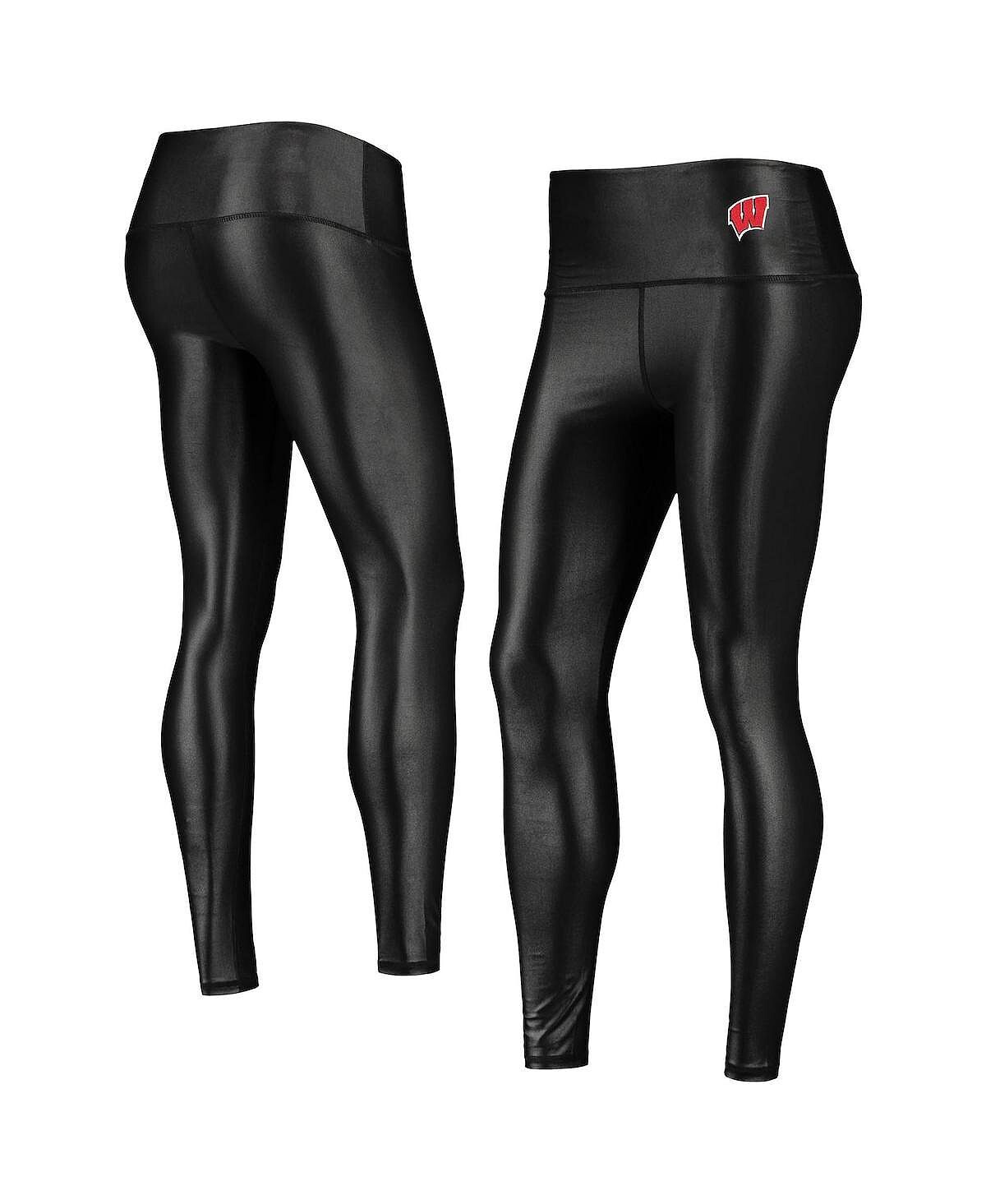 

Женские черные леггинсы Wisconsin Badgers Shine Liquid ZooZatz, черный