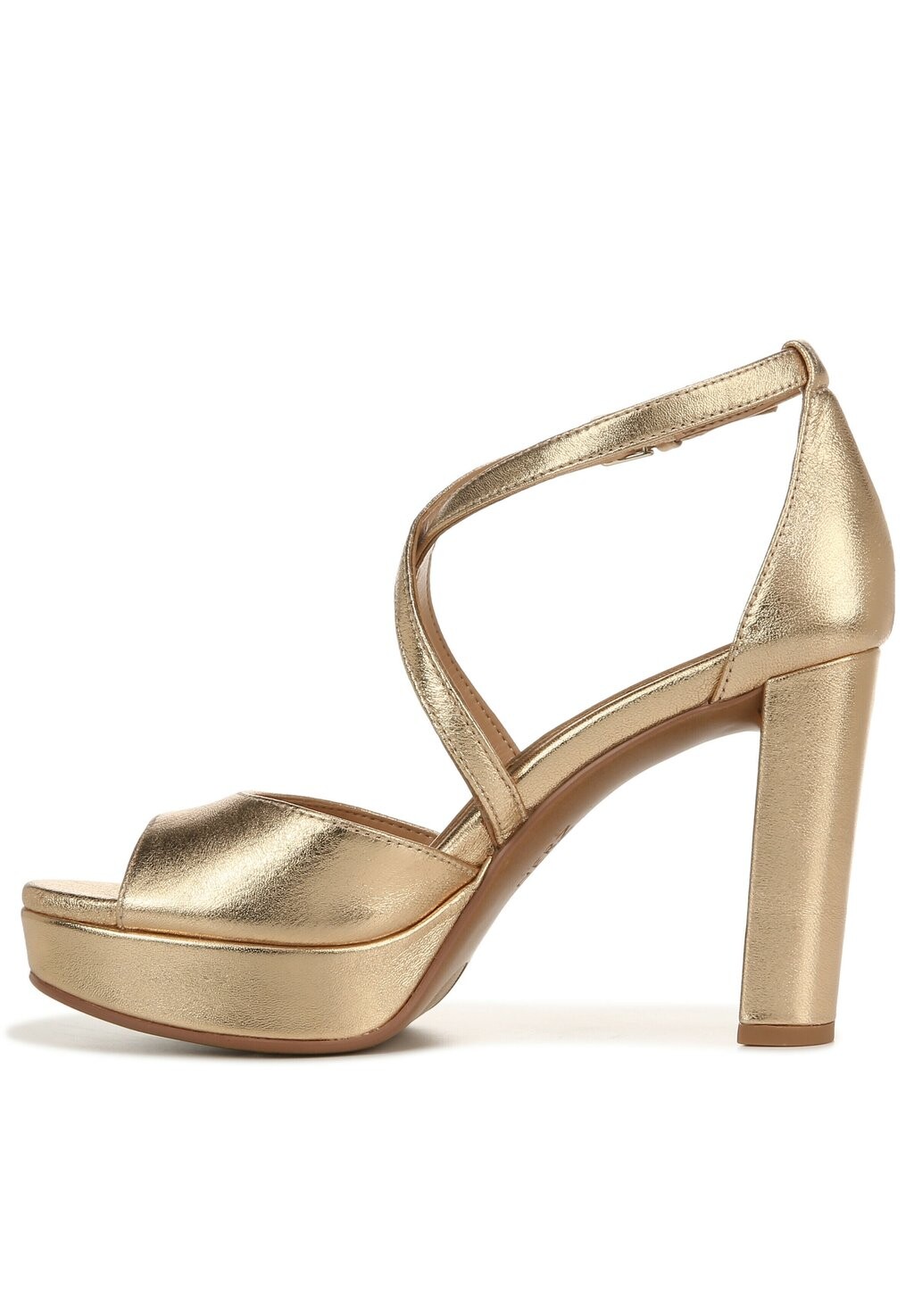 

Босоножки на высоком каблуке MELODY ANKLE STRAP Naturalizer, цвет dark gold leather