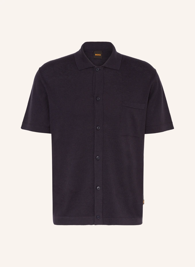 

Kamiccio comfort fit трикотажная рубашка из льна Boss, синий