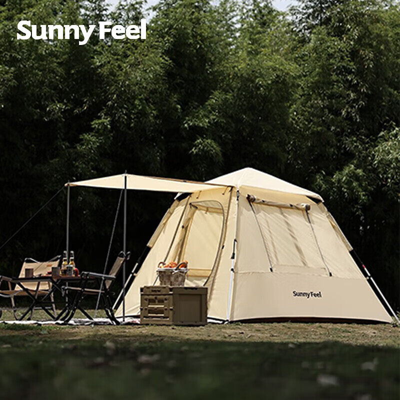 

Полностью автоматическая палатка Sunnyfeel, портативное складное туристическое снаряжение/бежевая парковая автоматическая палатка