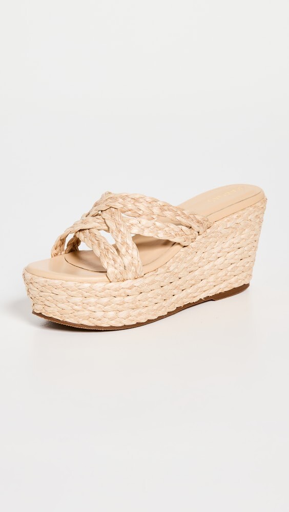 

Сандалии KAANAS Guadalupe Criss-Cross Raffia Wedge, натуральный