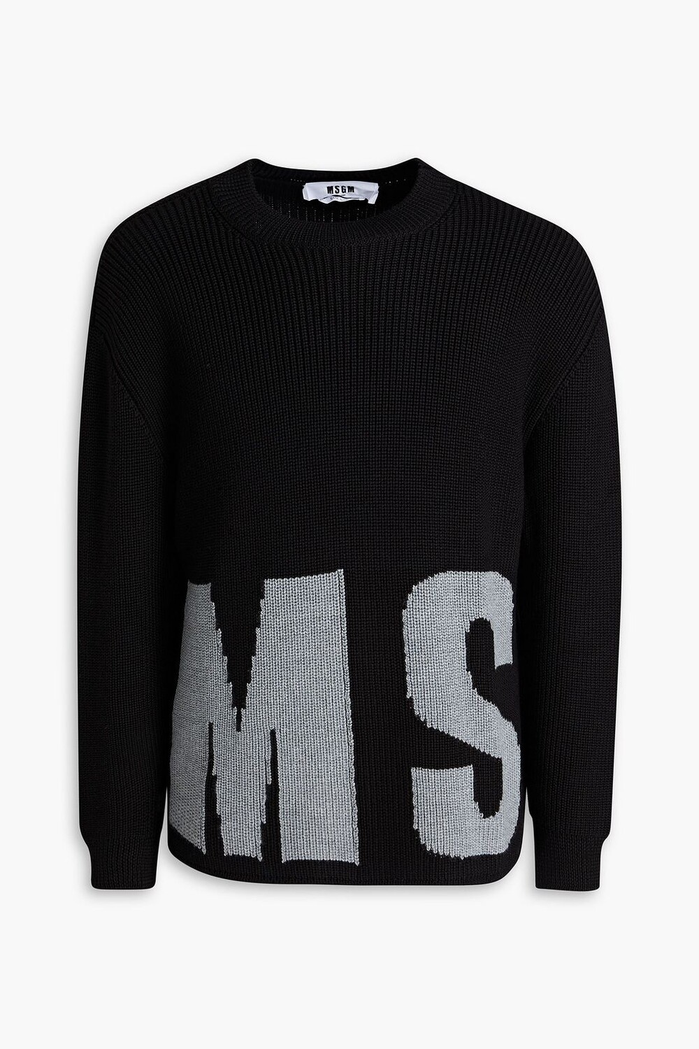 

Свитер из смесовой шерсти интарсии MSGM, черный