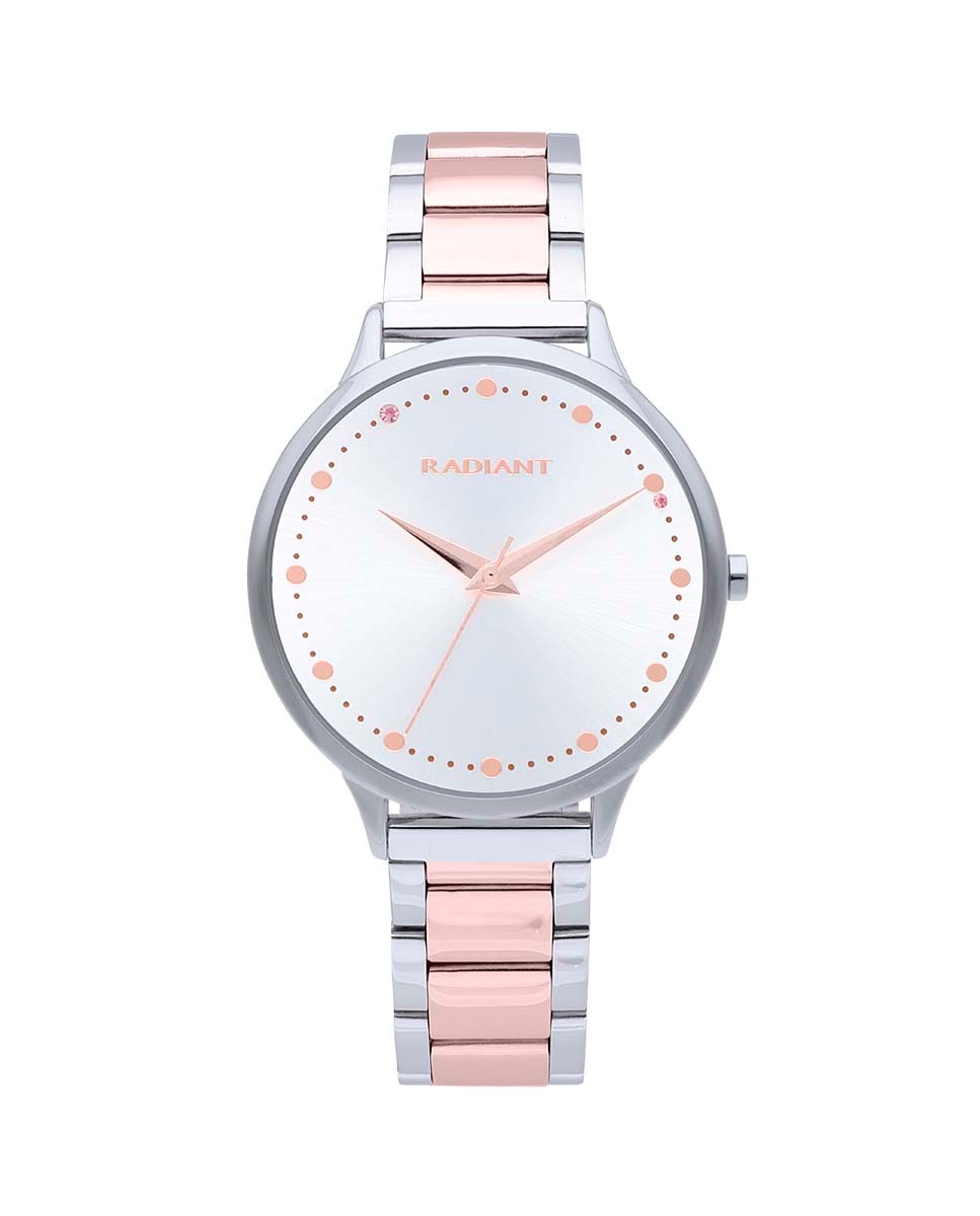 Женские часы Wish RA595204 из стали с двухцветным ремешком из розового золота Radiant, серебро
