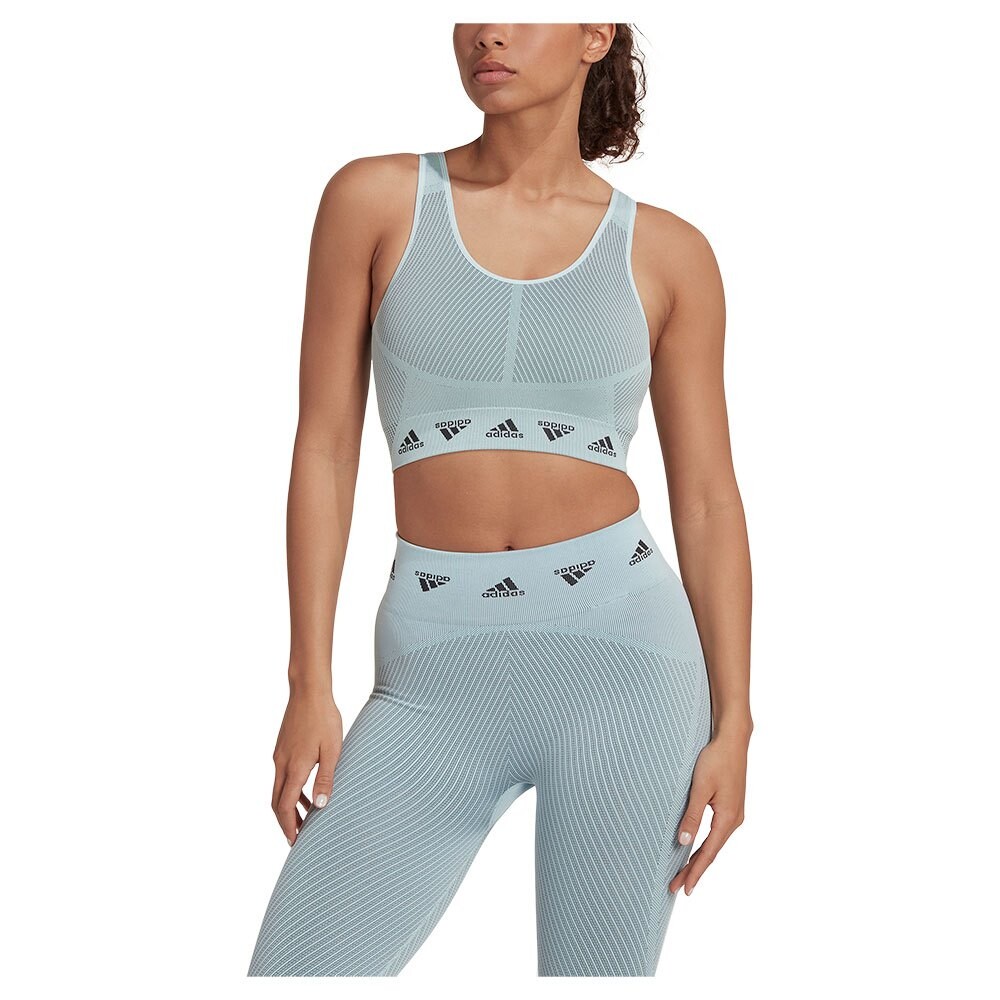 

Спортивный бюстгальтер adidas Aeroknit Light-Support, синий