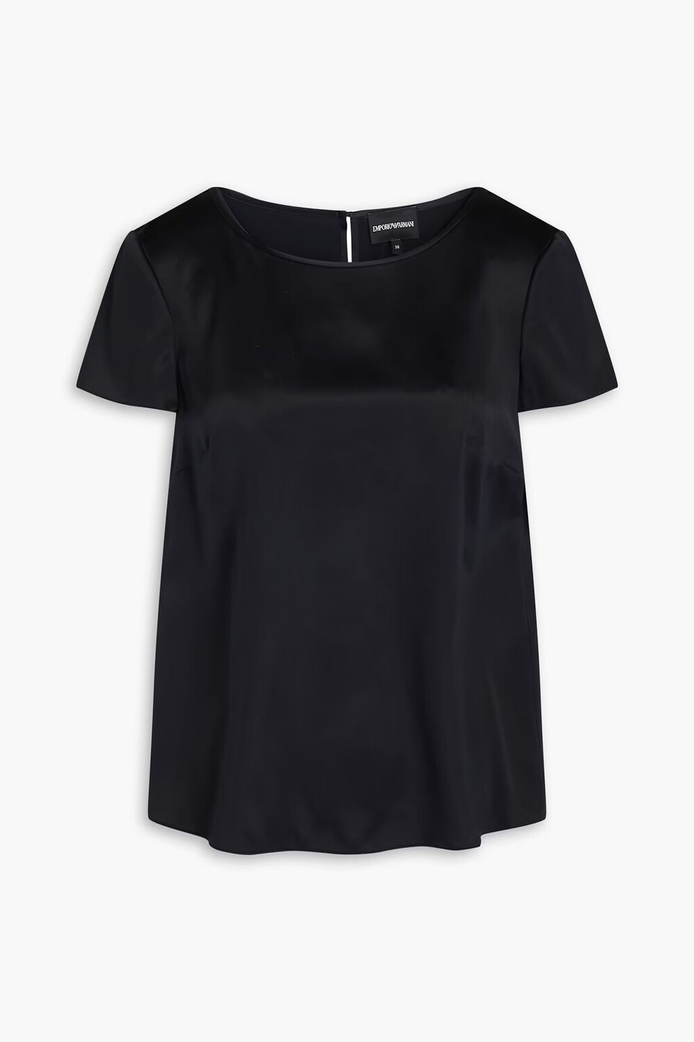 

Топ из атласа стрейч-шелк Emporio Armani, черный