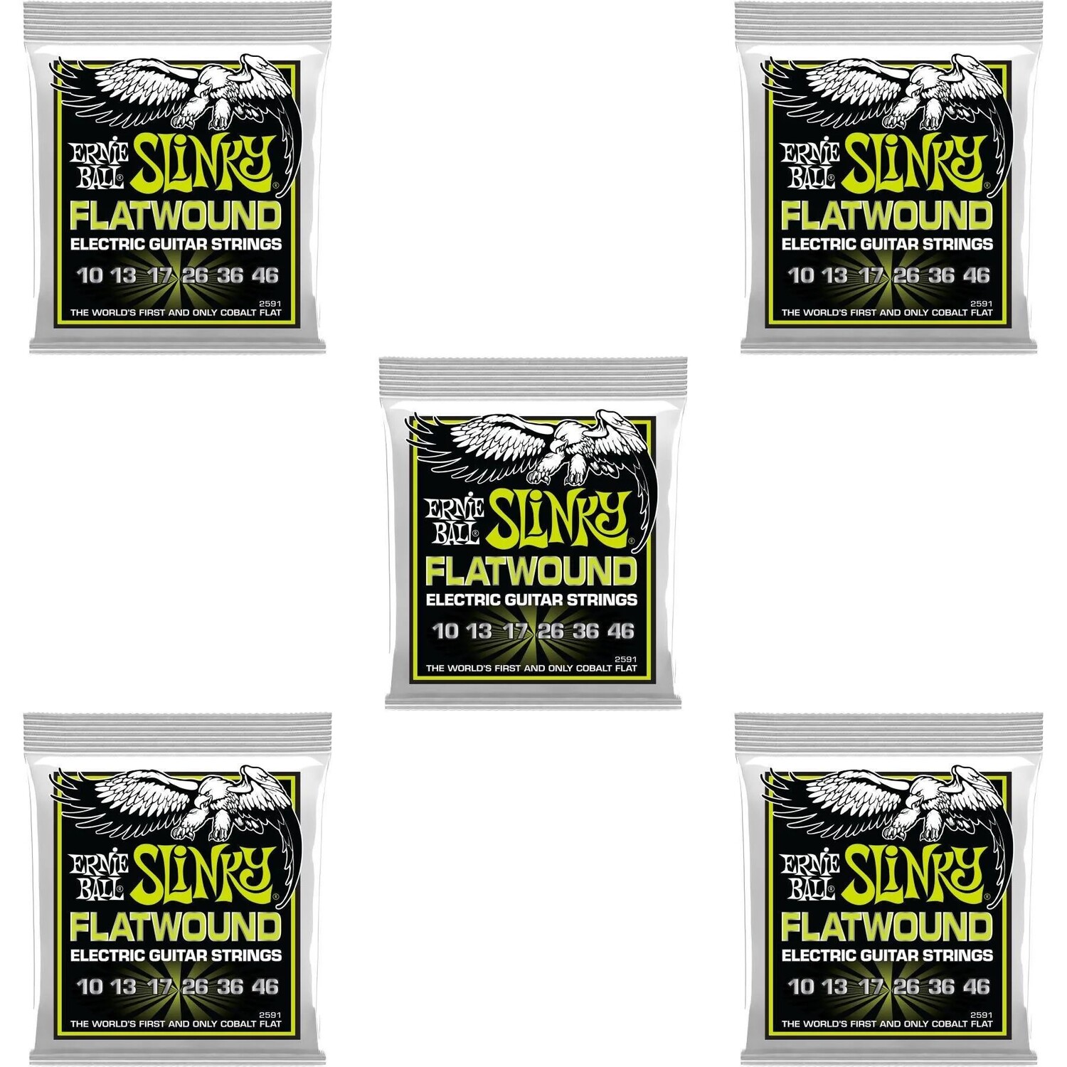 

Новые струны для электрогитары Ernie Ball 2591 Regular Slinky с плоской обмоткой — .010-.046 (5 шт.)