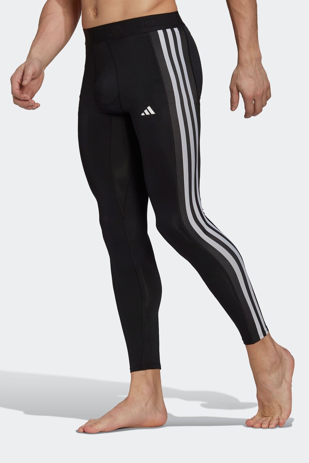 

Длинные тренировочные леггинсы Performance Techfit 3Stripes adidas, черный