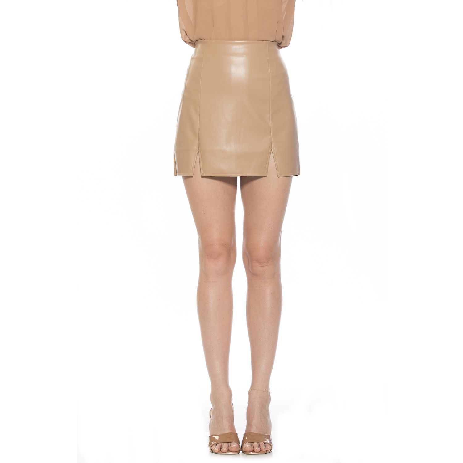 цена Женская мини-юбка из искусственной кожи ALEXIA ADMOR Tina ALEXIA ADMOR, коричневый