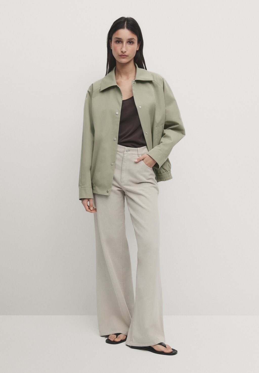 

Бомбер Massimo Dutti, цвет light green