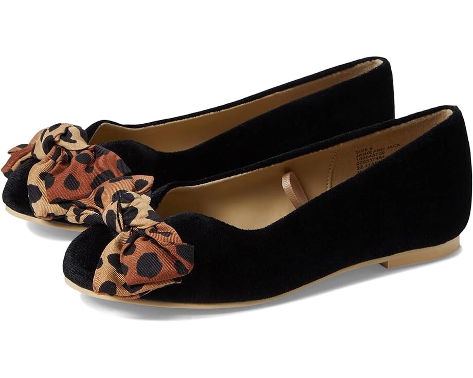 

Балетки Janie and Jack Leopard Bow Flat, цвет Multicolor