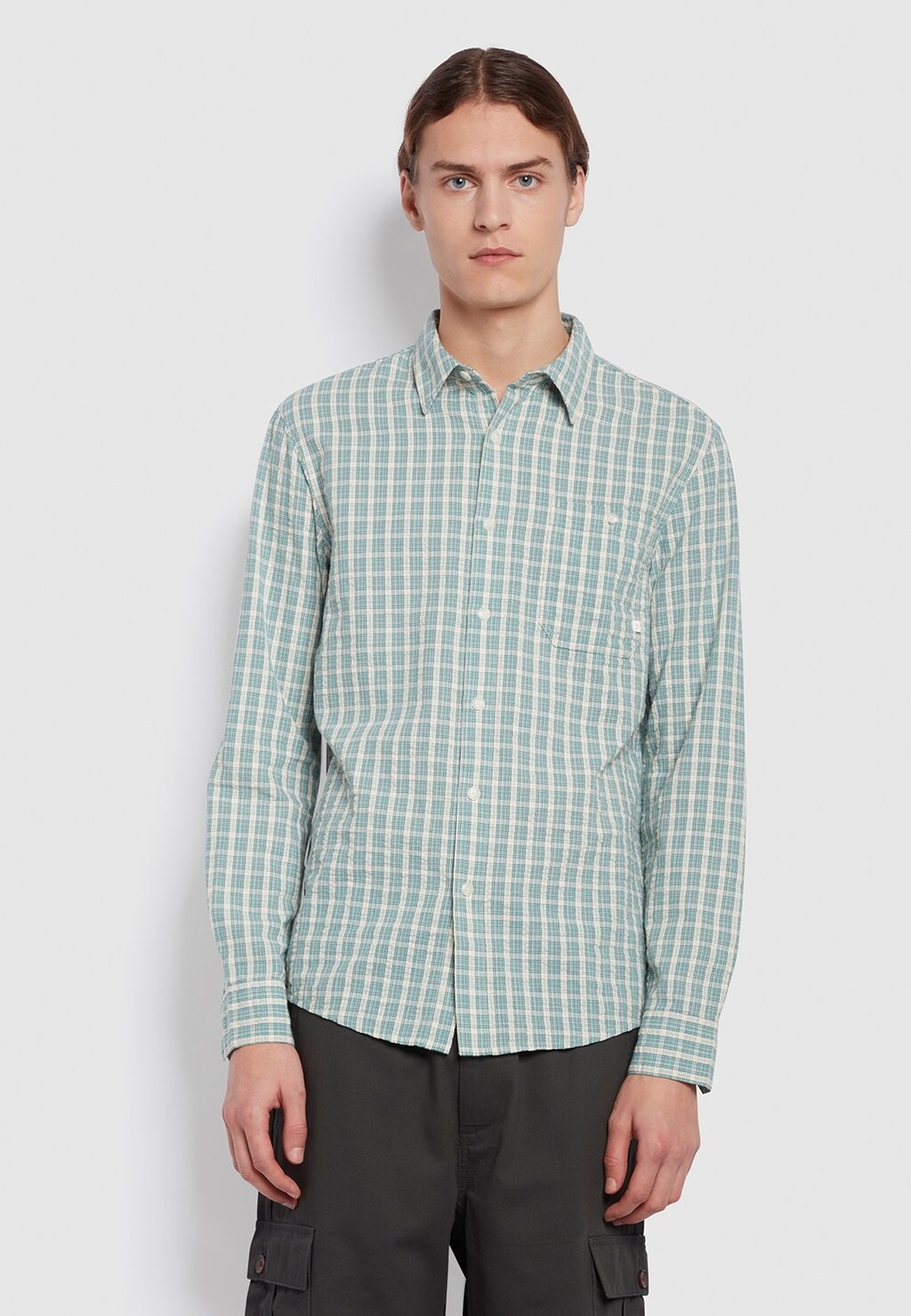 Рубашка LARSEN CHECK Farah, цвет mallard green