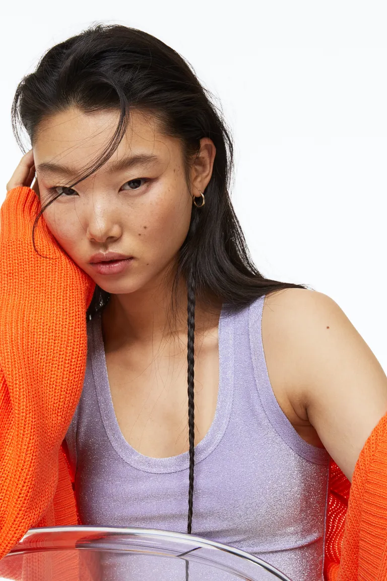 

Блестящее боди-стринги H&M, фиолетовый