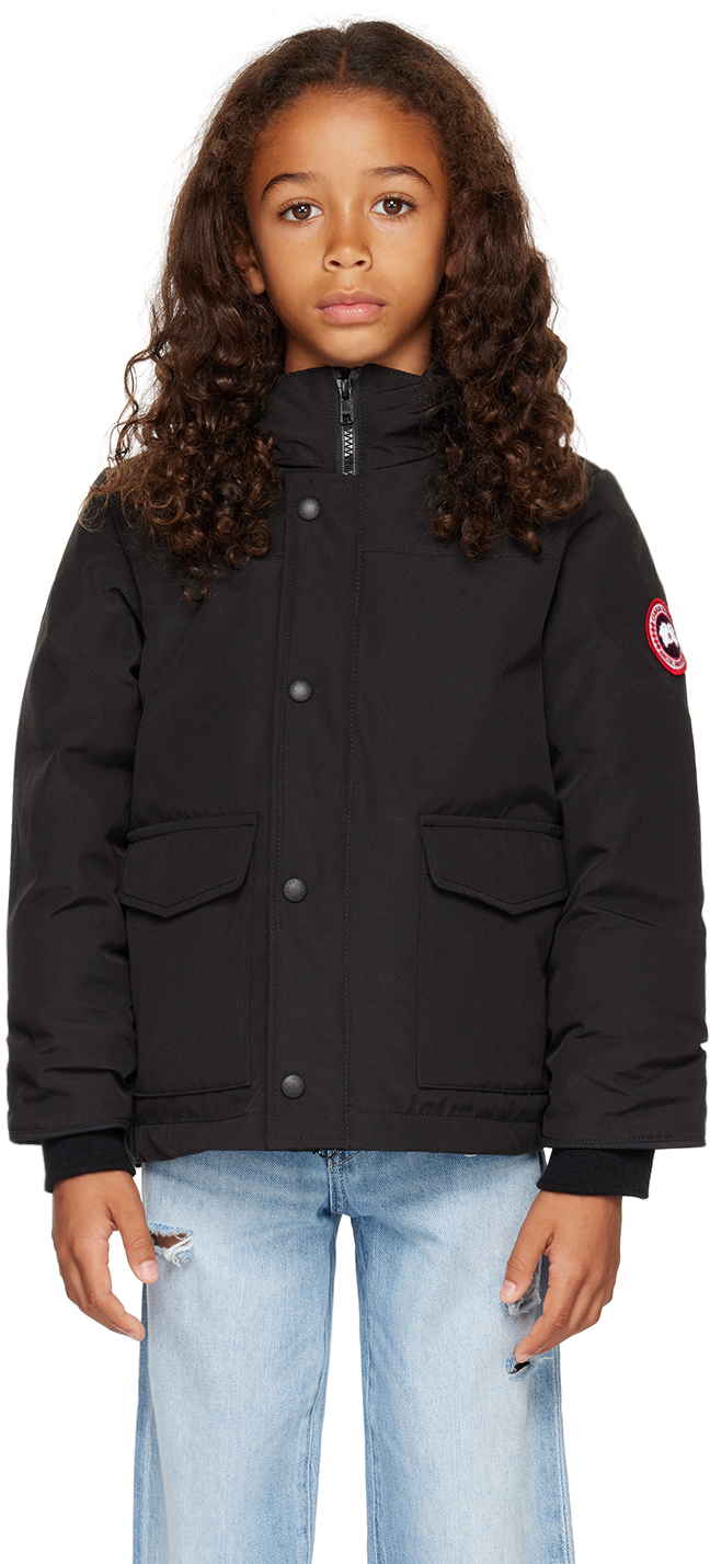 

Детский черный пуховик из рыси Canada Goose Kids