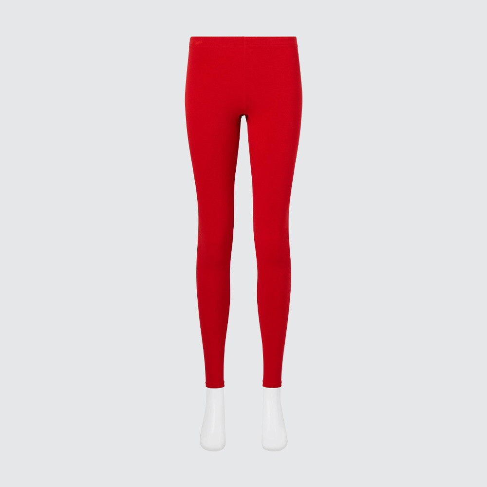 

Леггинсы Uniqlo High Comfort Heattech теплые бархатные, красный